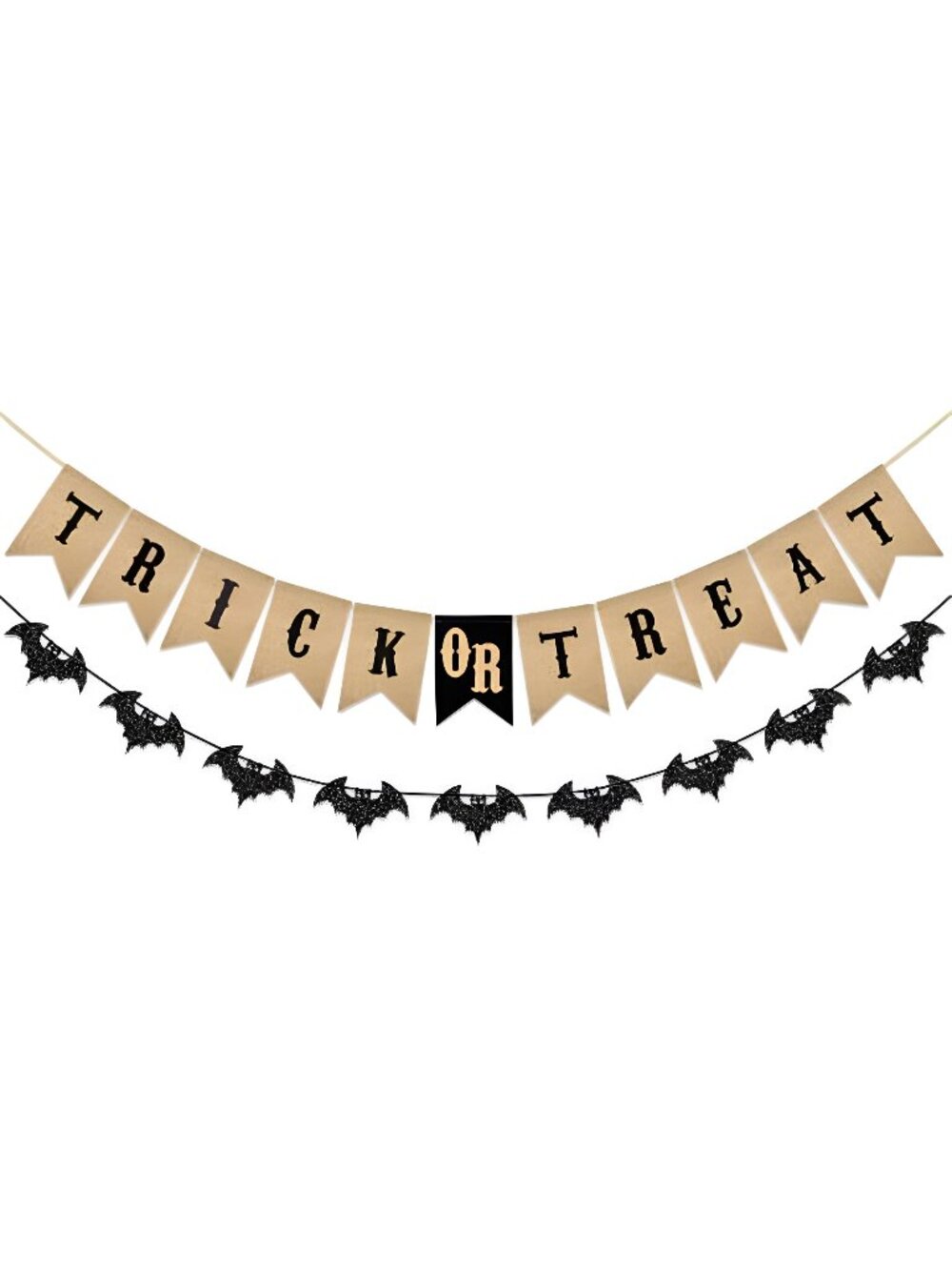 Halloween Trick or Treat Banner Garland Burlap Halloween Decorations